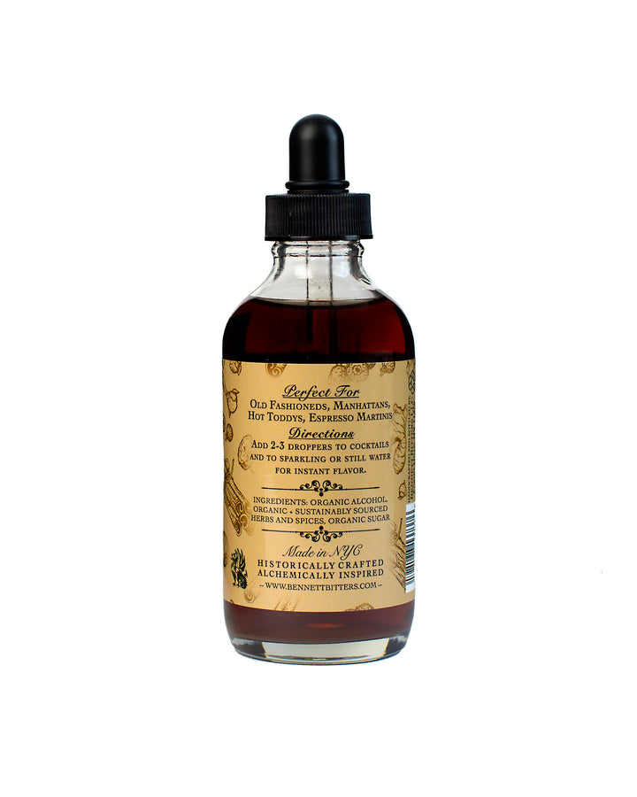 Back label of 4 oz bottle of Cocktail Bitters.