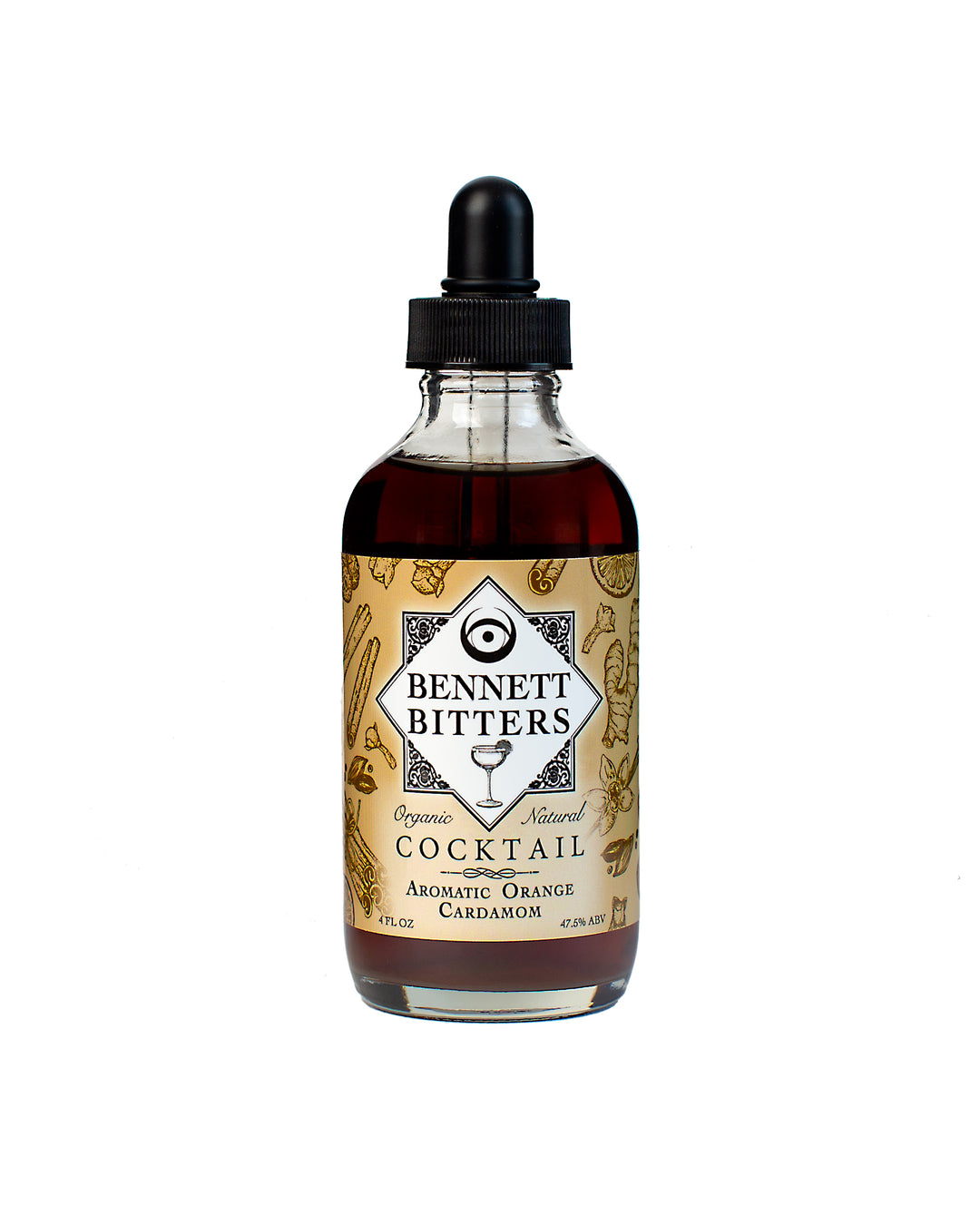 Front label of 4 oz bottle of Cocktail Bitters.