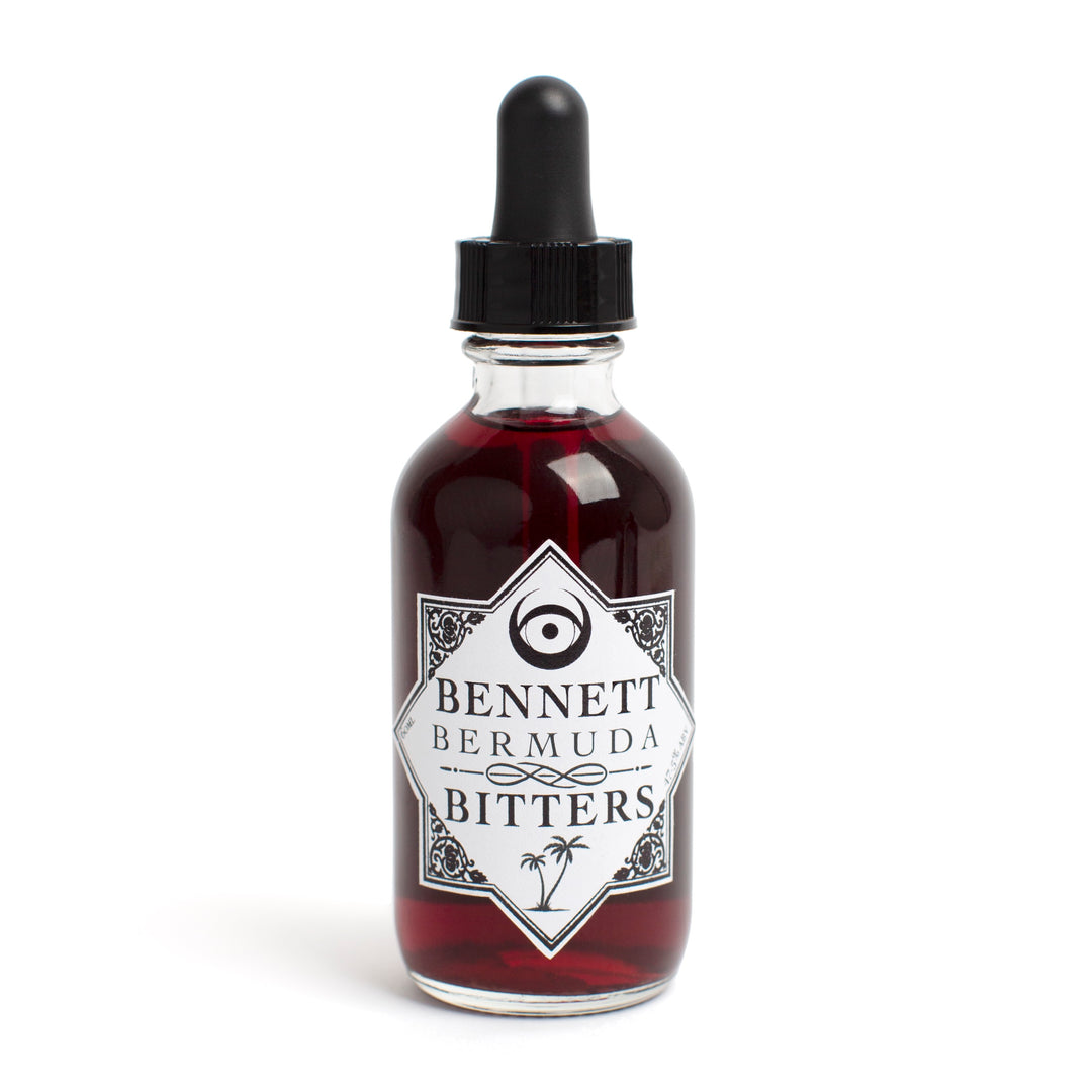 A bottle of Tropical Bermuda Bitters by Bennett Bitters.